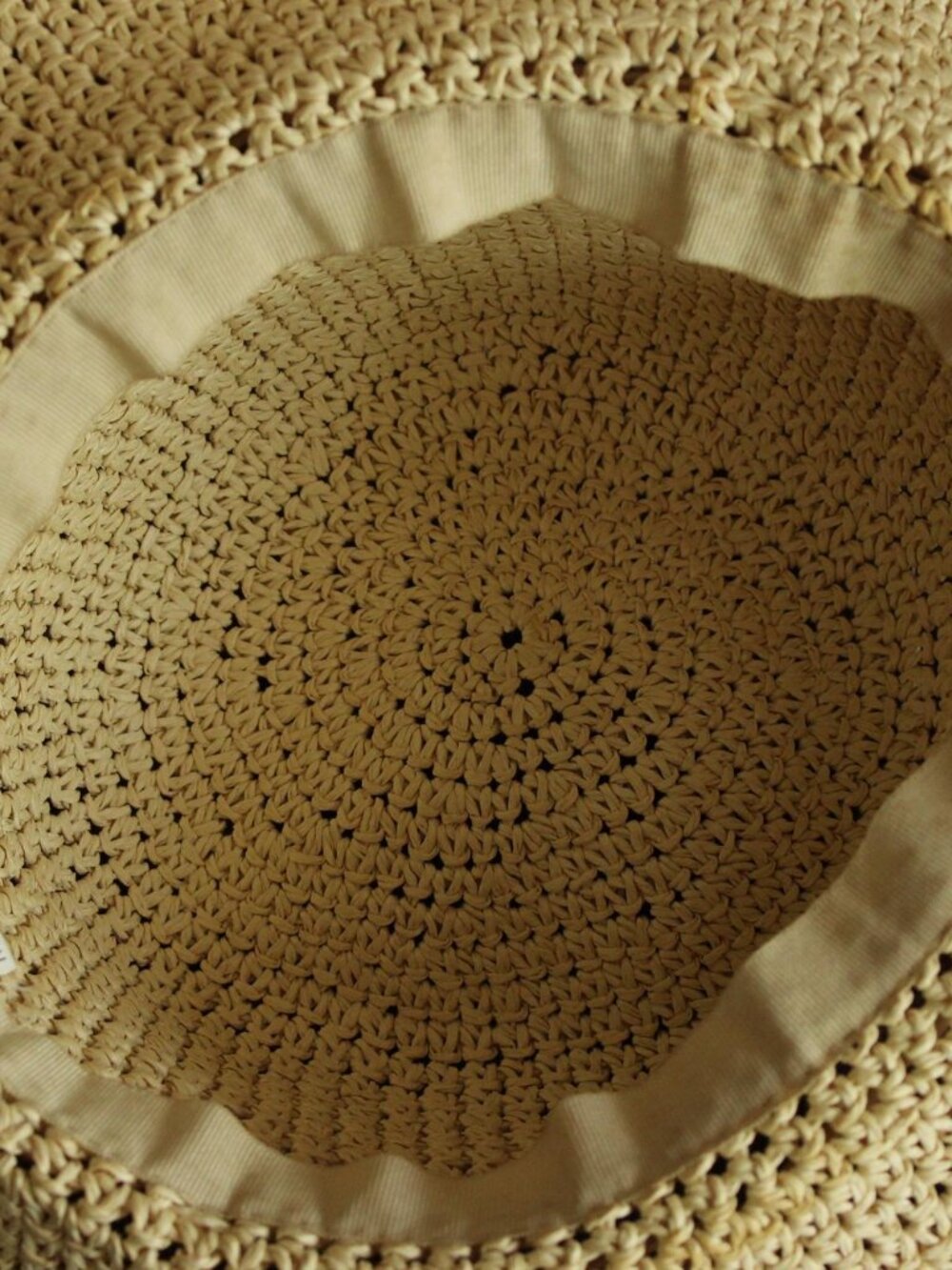 Vintage 2000s Hat, Y2K Paper Straw Wide Brimmed Sunhat, Millinery - Picture 11 of 12